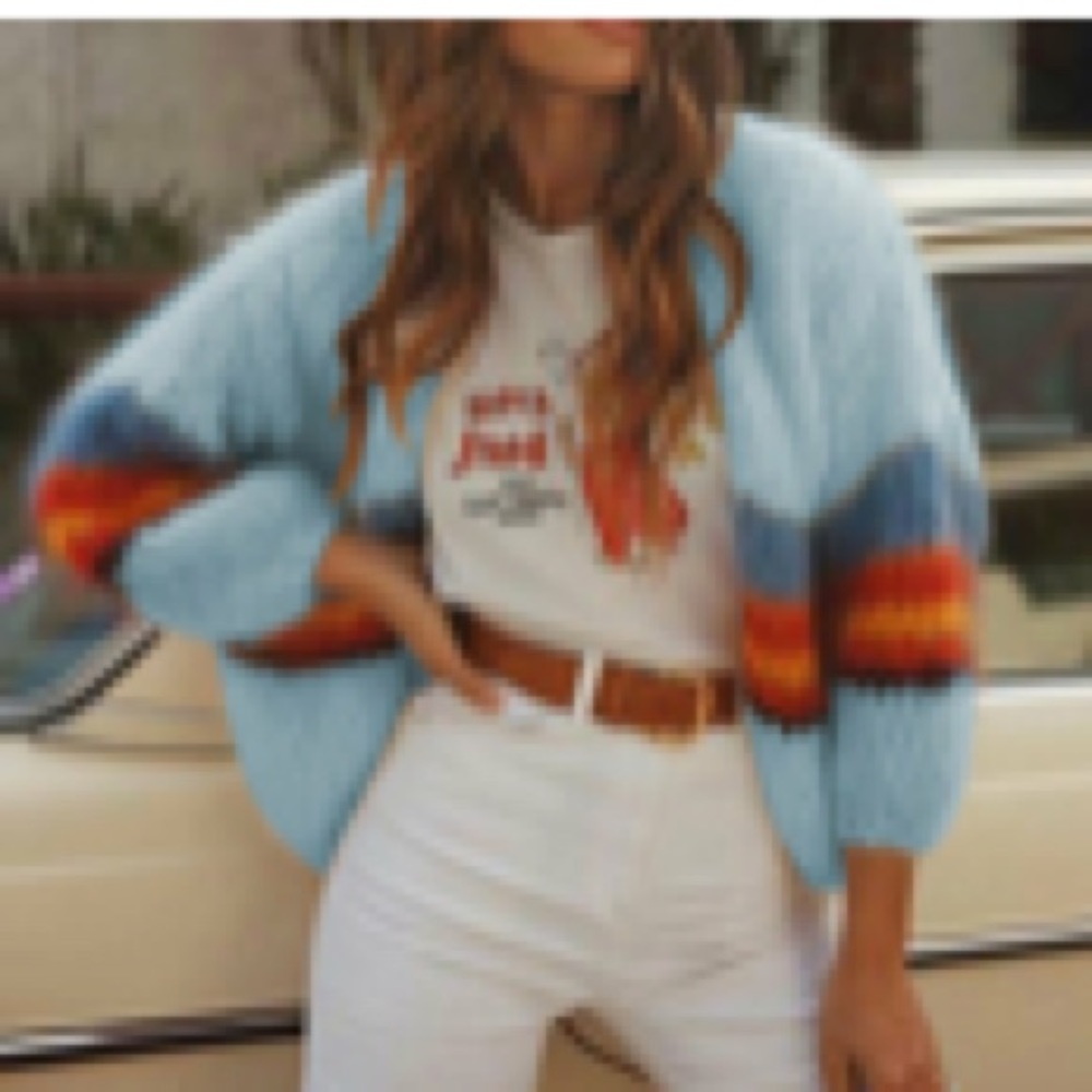 💥Make An Offer💥 Baby Blue Loose Knit Baggy Sweater